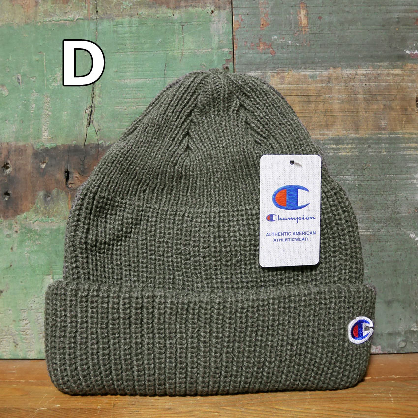 チャンピオン ニット帽 Champion ニットキャップ リブ編み アメカジ　アメリカン雑貨の画像