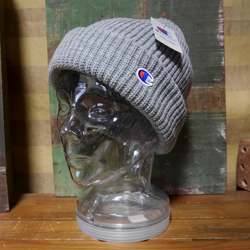 チャンピオン ニット帽 Champion ニットキャップ リブ編み アメカジ　アメリカン雑貨の画像