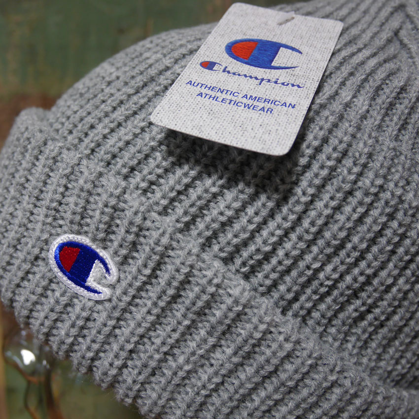 チャンピオン ニット帽 Champion ニットキャップ リブ編み アメカジ　アメリカン雑貨の画像