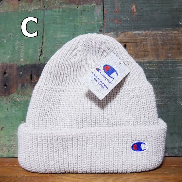 チャンピオン ニット帽 Champion ニットキャップ リブ編み アメカジ　アメリカン雑貨の画像