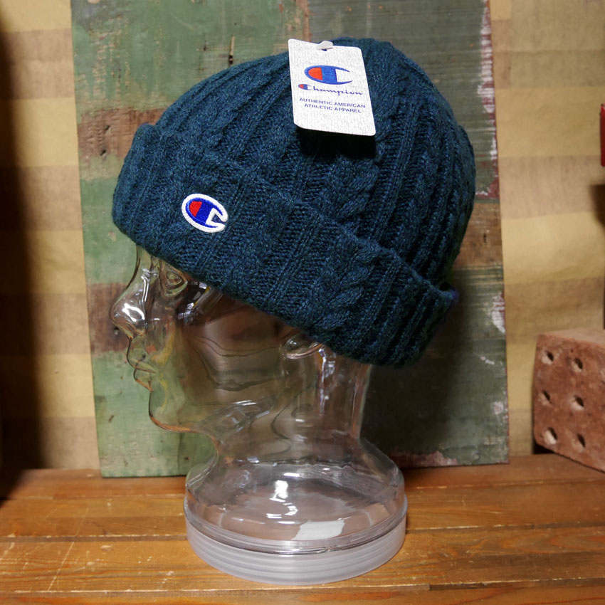 チャンピオン ニット帽 Champion ニットキャップ ケーブル編 ワッチ アメカジ　アメリカン雑貨の画像