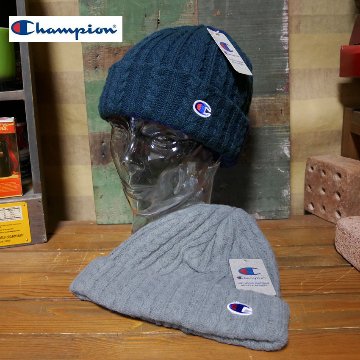 チャンピオン ニット帽 Champion ニットキャップ ケーブル編 ワッチ アメカジ　アメリカン雑貨の画像