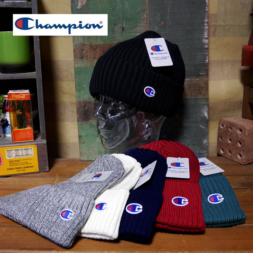 チャンピオン ニット帽 Champion ニットキャップ メンズ レディース アメカジ　アメリカン雑貨の画像