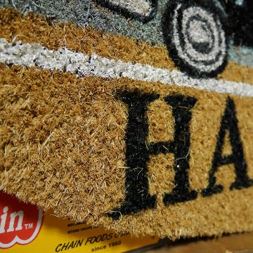 ニウアミマット Coir mat 半円型 コイヤーマット BUS HAWAII SURF VACATIONS ウェルカム 玄関マット の画像