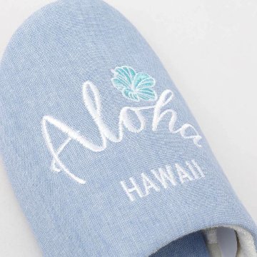  ルームシューズ デニアロ スリッパ ハワイアン  デニム Aloha　インテリア雑貨の画像