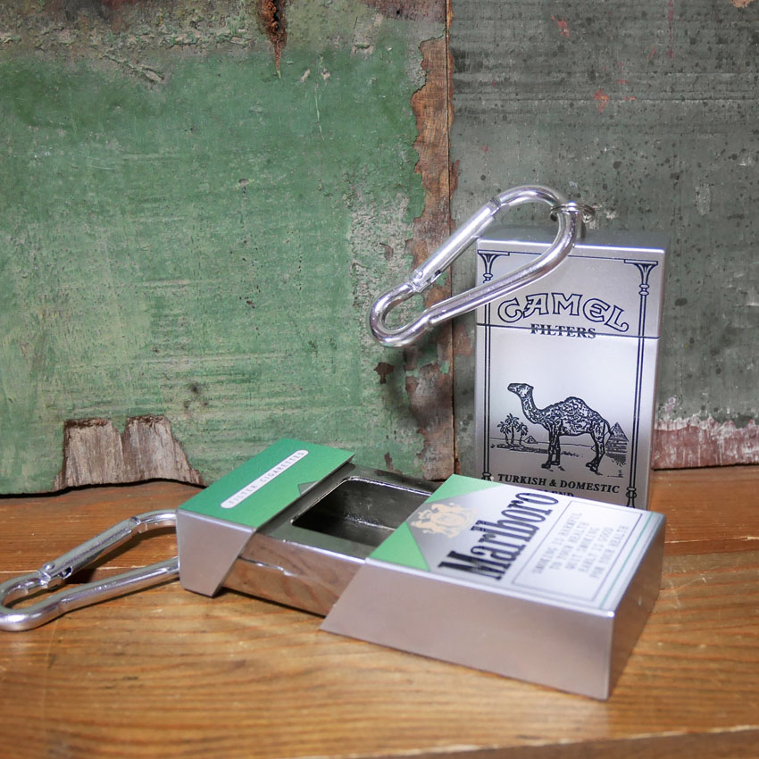 タバコ箱型 携帯灰皿 キーホルダー 灰皿 キャメル マルボロメンソール　灰皿の画像