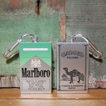タバコ箱型 携帯灰皿 キーホルダー 灰皿 キャメル マルボロメンソール　灰皿の画像