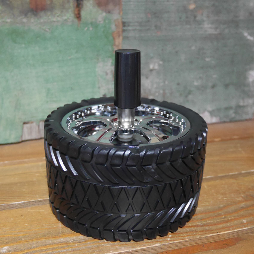 タイヤスピンアシュトレイ 卓上灰皿 アッシュトレイ 回転灰皿 の画像