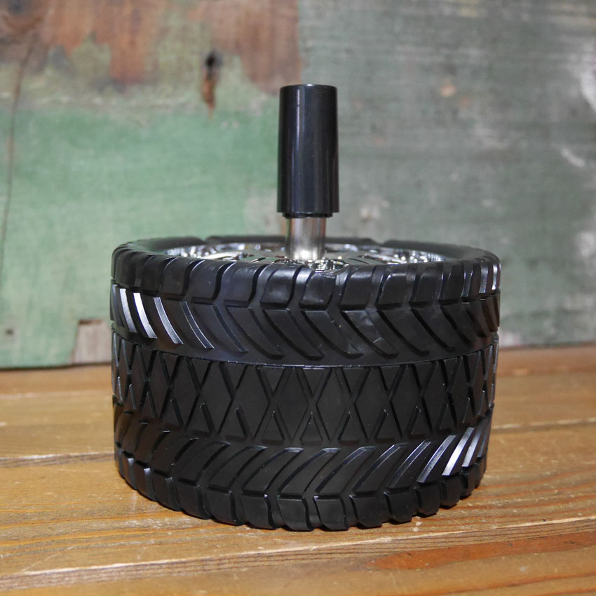 タイヤスピンアシュトレイ 卓上灰皿 アッシュトレイ 回転灰皿 の画像