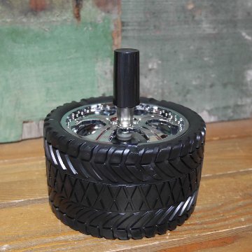 タイヤスピンアシュトレイ 卓上灰皿 アッシュトレイ 回転灰皿 の画像
