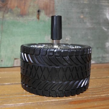 タイヤスピンアシュトレイ 卓上灰皿 アッシュトレイ 回転灰皿 の画像