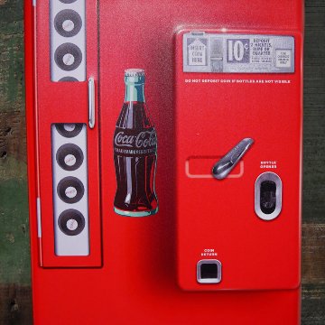 ダイカット エンボスメタルサイン Coca-Cola ベンディンマシーン コカコーラ ブリキ看板 アメリカン雑貨　の画像