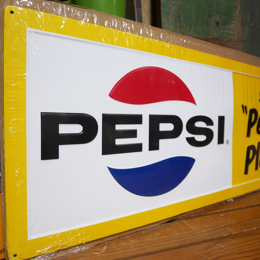 アメリカン エンボス メタルサイン ペプシコーラ ブリキ看板 PEPSI  サイン看板 アメリカン雑貨の画像
