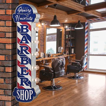 オフ ザ ウォール LED サイン BARBER SHOP 散髪屋 バーバーショップ LED サイン アメリカン雑貨の画像