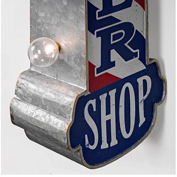 オフ ザ ウォール LED サイン BARBER SHOP 散髪屋 バーバーショップ LED サイン アメリカン雑貨の画像