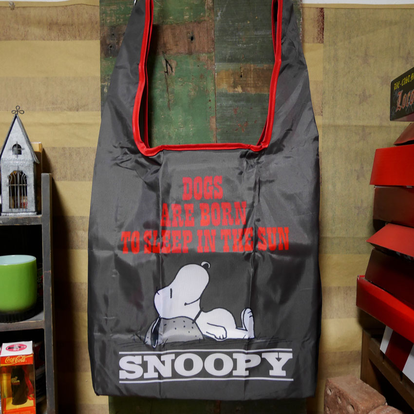 スヌーピー コンパクト エコバッグ SNOOPY ショッピングバッグ アメリカン雑貨の画像