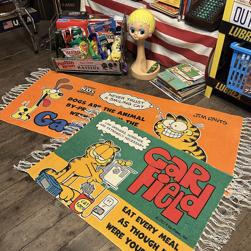 ガーフィールド コットンマット レッド GARFIELD インテリアマット　玄関マット　バスマット　アメリカン雑貨の画像