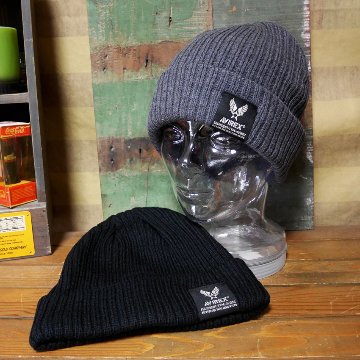 AVIREX ニットキャップAX NAME LOGO SHORT KNIT WATCH ニット帽 アヴィレックス ミリタリー アメカジ アメリカン雑貨の画像