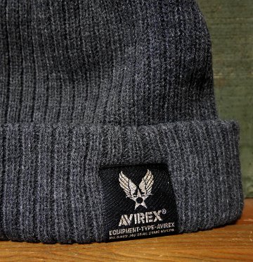 AVIREX ニットキャップAX NAME LOGO SHORT KNIT WATCH ニット帽 アヴィレックス ミリタリー アメカジ アメリカン雑貨の画像