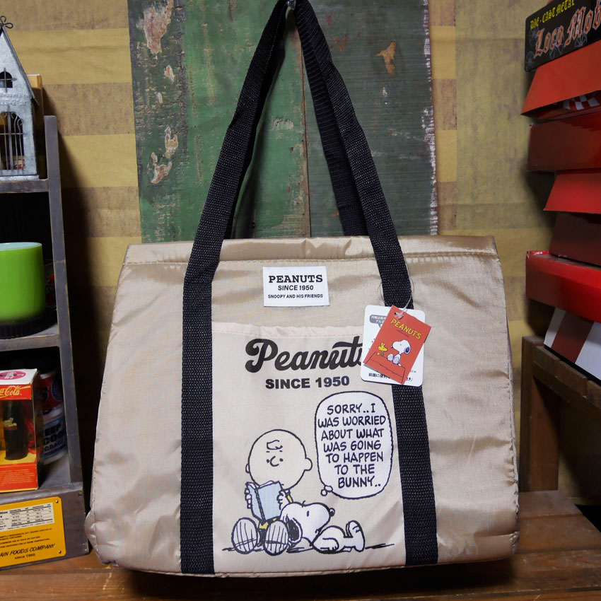 スヌーピー  レジかご用　保冷 保温バッグ ショッピング トートバッグ エコバッグの画像
