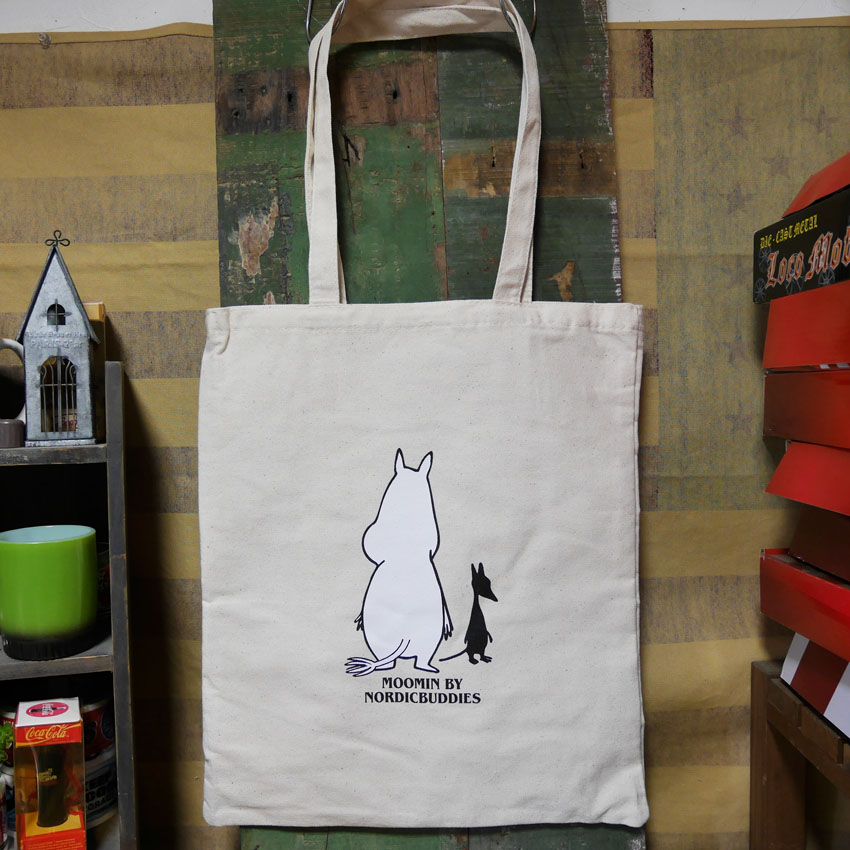 ムーミン トートバッグ ベージュ MOOMIN マルチバッグ ショッピングバッグの画像