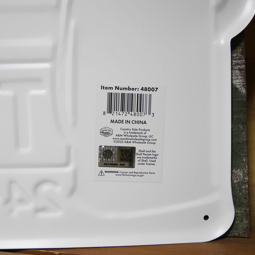 ダイカット エンボス サイン SHELL GASOLINE MOTOR OIL インテリア シェルオイル ブリキ看板 アメリカン雑貨の画像