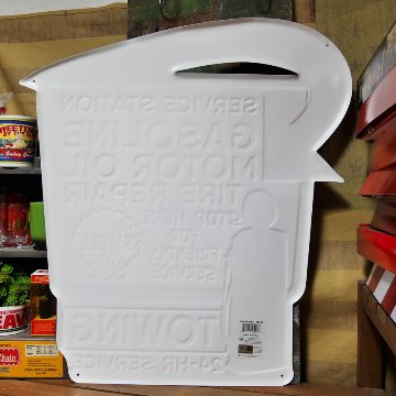 ダイカット エンボス サイン SHELL GASOLINE MOTOR OIL インテリア シェルオイル ブリキ看板 アメリカン雑貨の画像