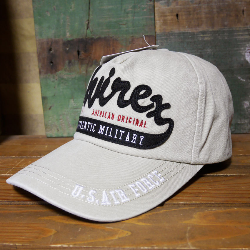 AVIREX フェルト叩きつけ キャップ PIGMENTCAP ベージュ アヴィレックス 帽子 ミリタリー　アメカジ　アメリカン雑貨の画像