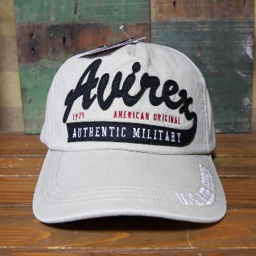 AVIREX フェルト叩きつけ キャップ PIGMENTCAP ベージュ アヴィレックス 帽子 ミリタリー　アメカジ　アメリカン雑貨の画像