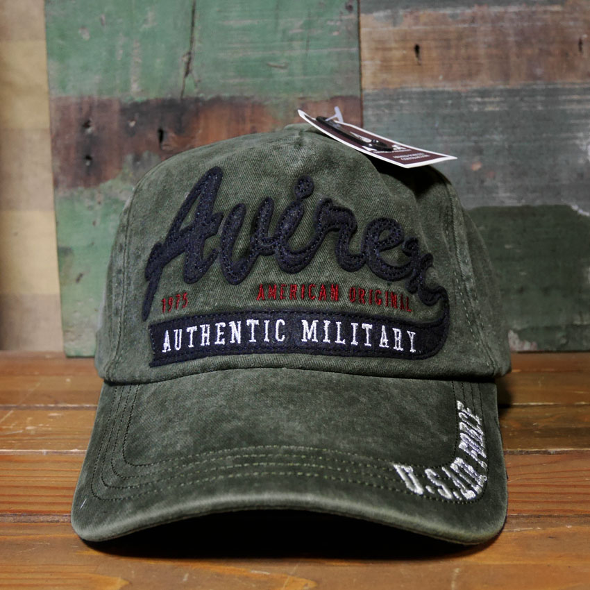 AVIREX フェルト叩きつけ キャップ PIGMENTCAP  カーキ  アヴィレックス 帽子 ミリタリー　アメカジ　アメリカン雑貨の画像
