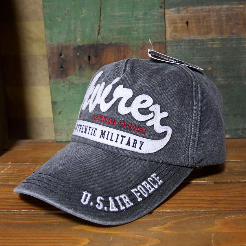 AVIREX フェルト叩きつけ キャップ PIGMENTCAP チャコール  アヴィレックス 帽子 ミリタリー　アメカジ　アメリカン雑貨の画像