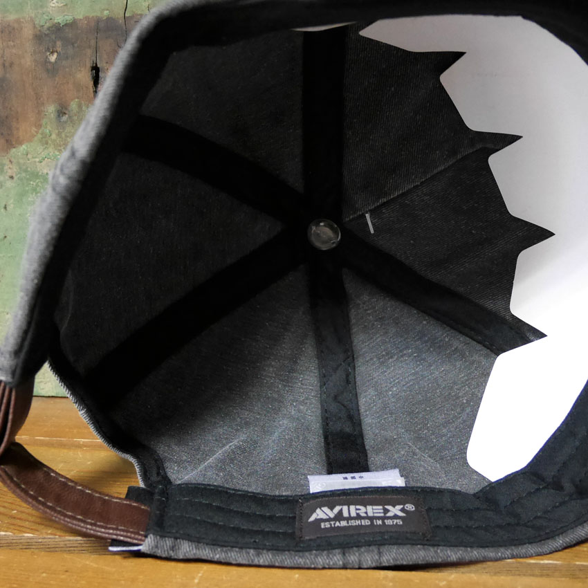 AVIREX フェルト叩きつけ キャップ PIGMENTCAP チャコール  アヴィレックス 帽子 ミリタリー　アメカジ　アメリカン雑貨の画像