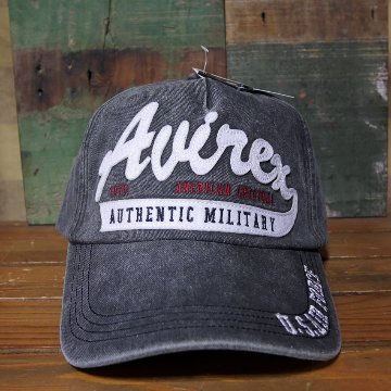AVIREX フェルト叩きつけ キャップ PIGMENTCAP チャコール  アヴィレックス 帽子 ミリタリー　アメカジ　アメリカン雑貨の画像