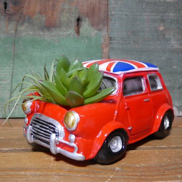 グリーンポット Bang Bang Car ミニクーパー フラワーポット Pot truck ガーデニング プランター 35208の画像