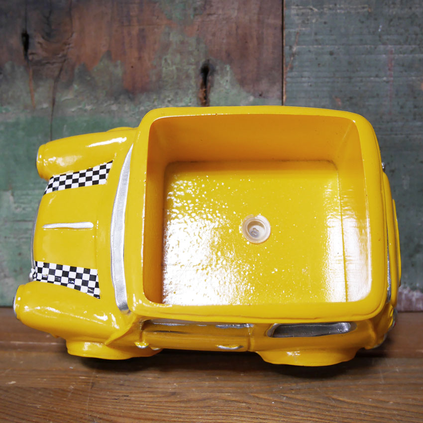 グリーンポット Bang Bang Car イエロータクシー フラワーポット Pot truck ガーデニング プランター 35209の画像