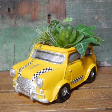 グリーンポット Bang Bang Car イエロータクシー フラワーポット Pot truck ガーデニング プランター 35209の画像