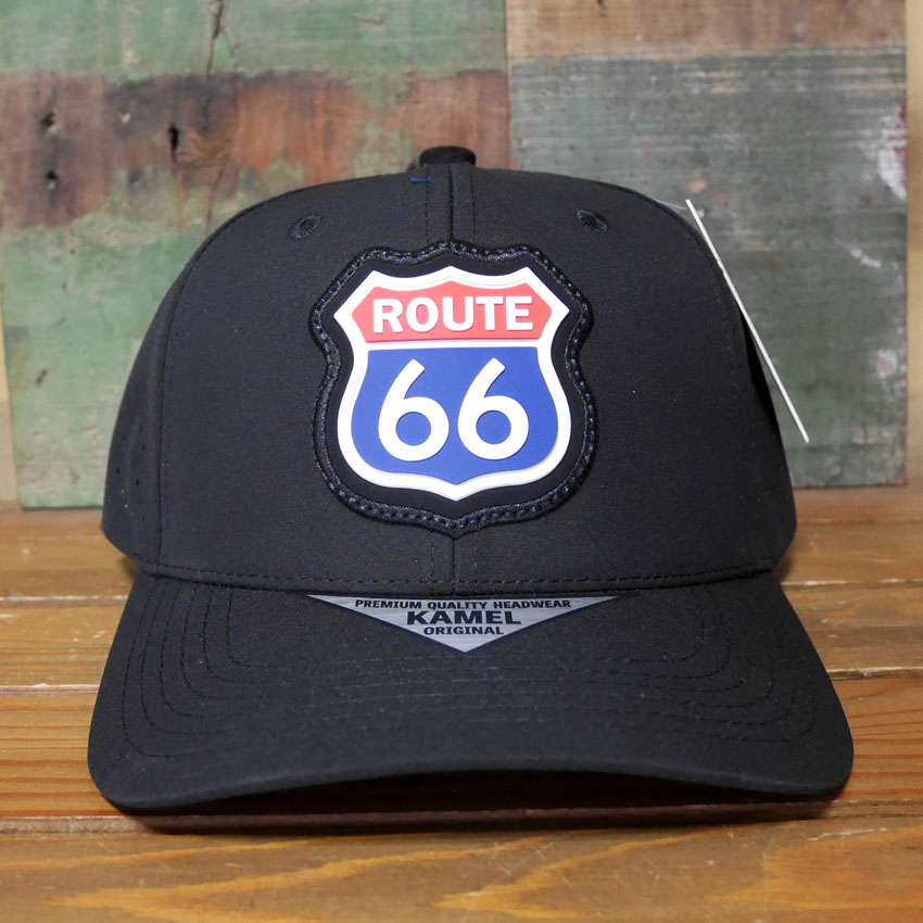 ルート66 キャップ  HYDRO PERFORATE（ハイドロ・パーフォレート） ROUTE66 ブラック 帽子  アメカジ　アメリカン雑貨の画像