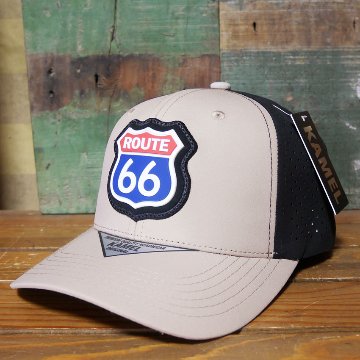 ルート66 キャップ  HYDRO PERFORATE（ハイドロ・パーフォレート） ROUTE66 ベージュ/ブラック 帽子  アメカジ　アメリカン雑貨の画像