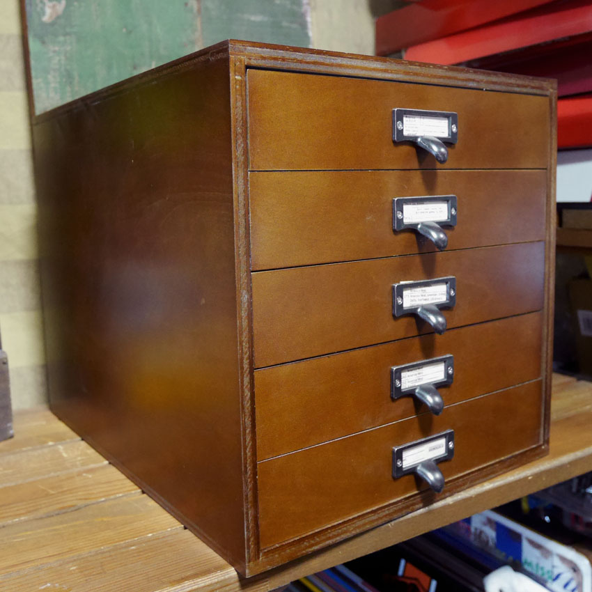 書類ケース5段 A4 収納ボックス BREA アンティーク  ドロワー チェスト レターケース インテリア雑貨 アメリカン雑貨の画像