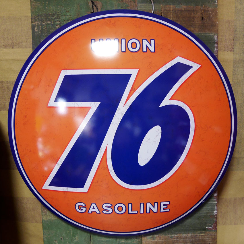 ユノカルアメリカンサインボード UNION 76 インテリア ユニオン76 ドーム型メタルサイン ブリキ看板 アメリカン雑貨の画像