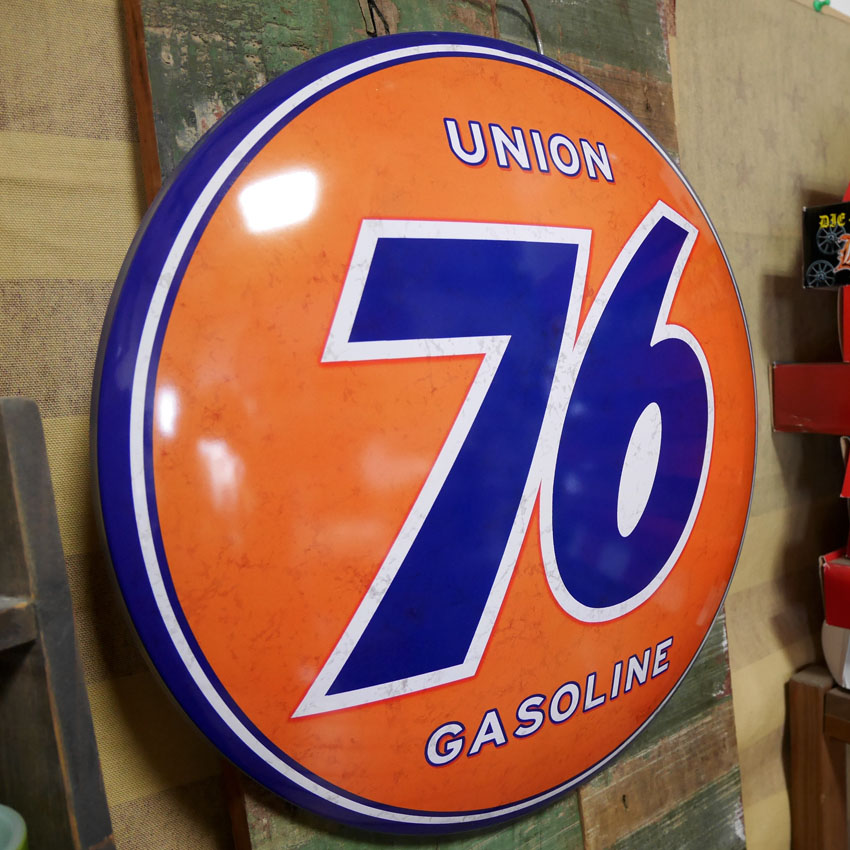 ユノカルアメリカンサインボード UNION 76 インテリア ユニオン76 ドーム型メタルサイン ブリキ看板 アメリカン雑貨の画像