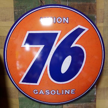 ユノカルアメリカンサインボード UNION 76 インテリア ユニオン76 ドーム型メタルサイン ブリキ看板 アメリカン雑貨の画像