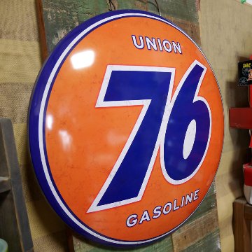 ユノカルアメリカンサインボード UNION 76 インテリア ユニオン76 ドーム型メタルサイン ブリキ看板 アメリカン雑貨の画像