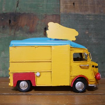 ノスタルジックデコ フードカー ホットドッグ キッチンカー ブリキのおもちゃ フードトラック ブリキ製自動車 アメリカン雑貨の画像