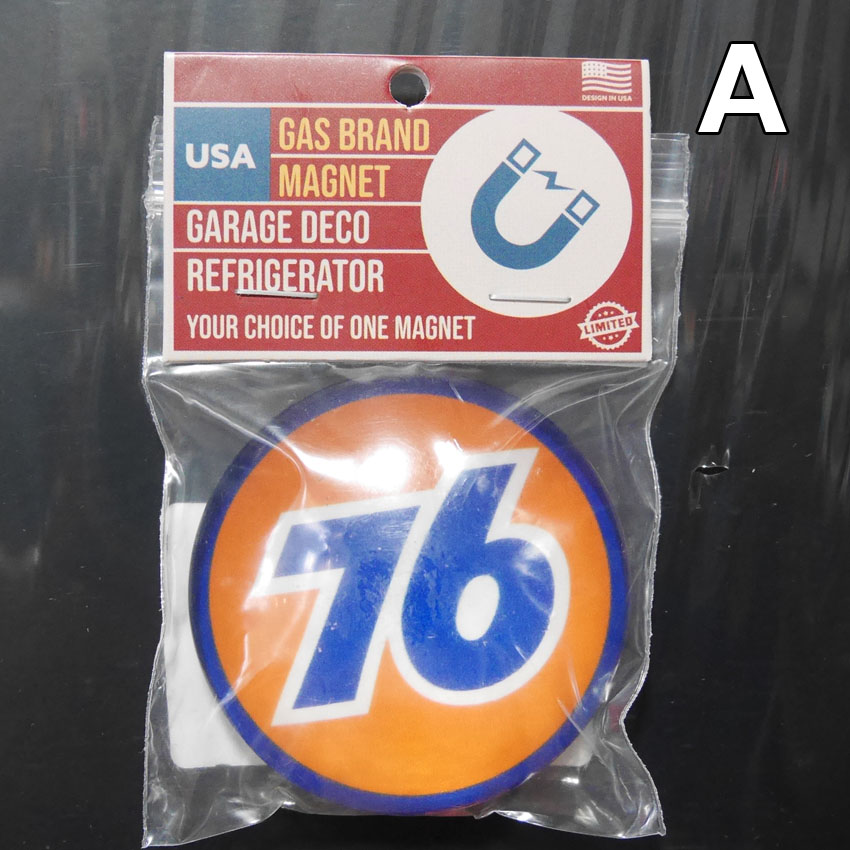 アメリカンラウンドマグネット GAS OIL BRAND MAGNET 磁石 マグネット アメリカン雑貨の画像