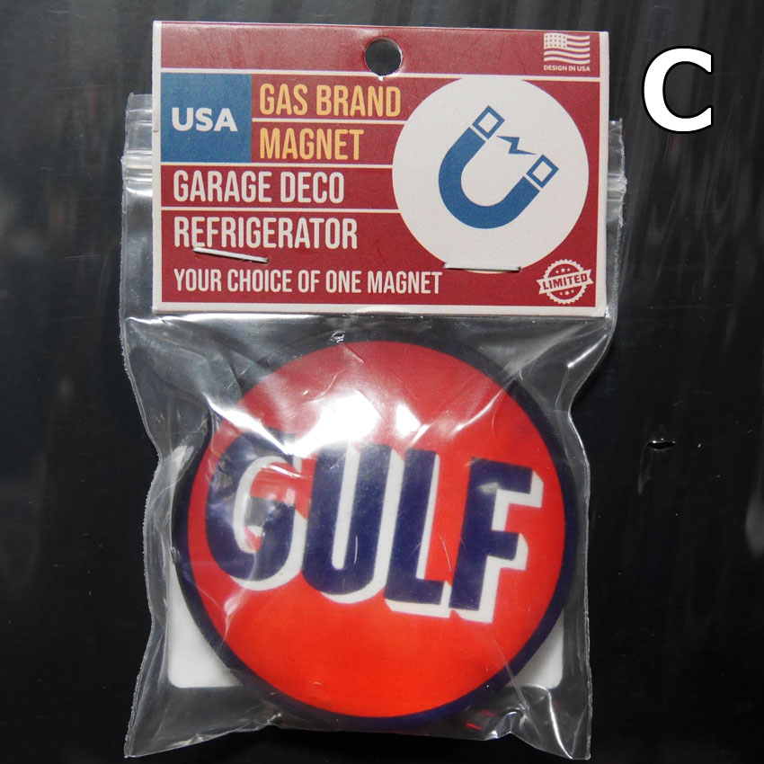 アメリカンラウンドマグネット GAS OIL BRAND MAGNET 磁石 マグネット アメリカン雑貨の画像