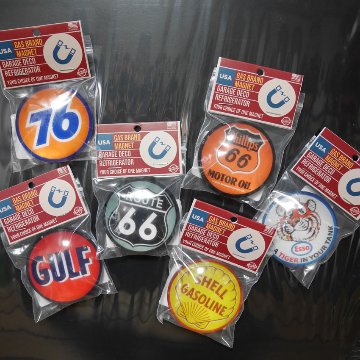 アメリカンラウンドマグネット GAS OIL BRAND MAGNET 磁石 マグネット アメリカン雑貨の画像