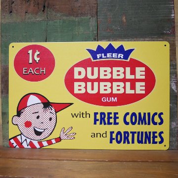 ダブルバブルガム A4サイズ メタルサイン DOBBLE BUBBLE GUM ブリキ看板 ビンテージ インテリア サインプレート アメリカン雑貨の画像