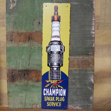 アメリカンサインボード CHAMPION インテリア 縦長 サインプレート チャンピオン RETRO DESIGN METAL SIGN BOARD ブリキ看板  アメリカン雑貨の画像