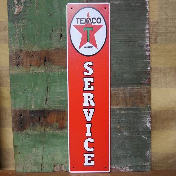 アメリカンサインボードテキサコオイル インテリア 縦長 サインプレート TXACO RETRO DESIGN METAL SIGN BOARD ブリキ看板  アメリカン雑貨の画像